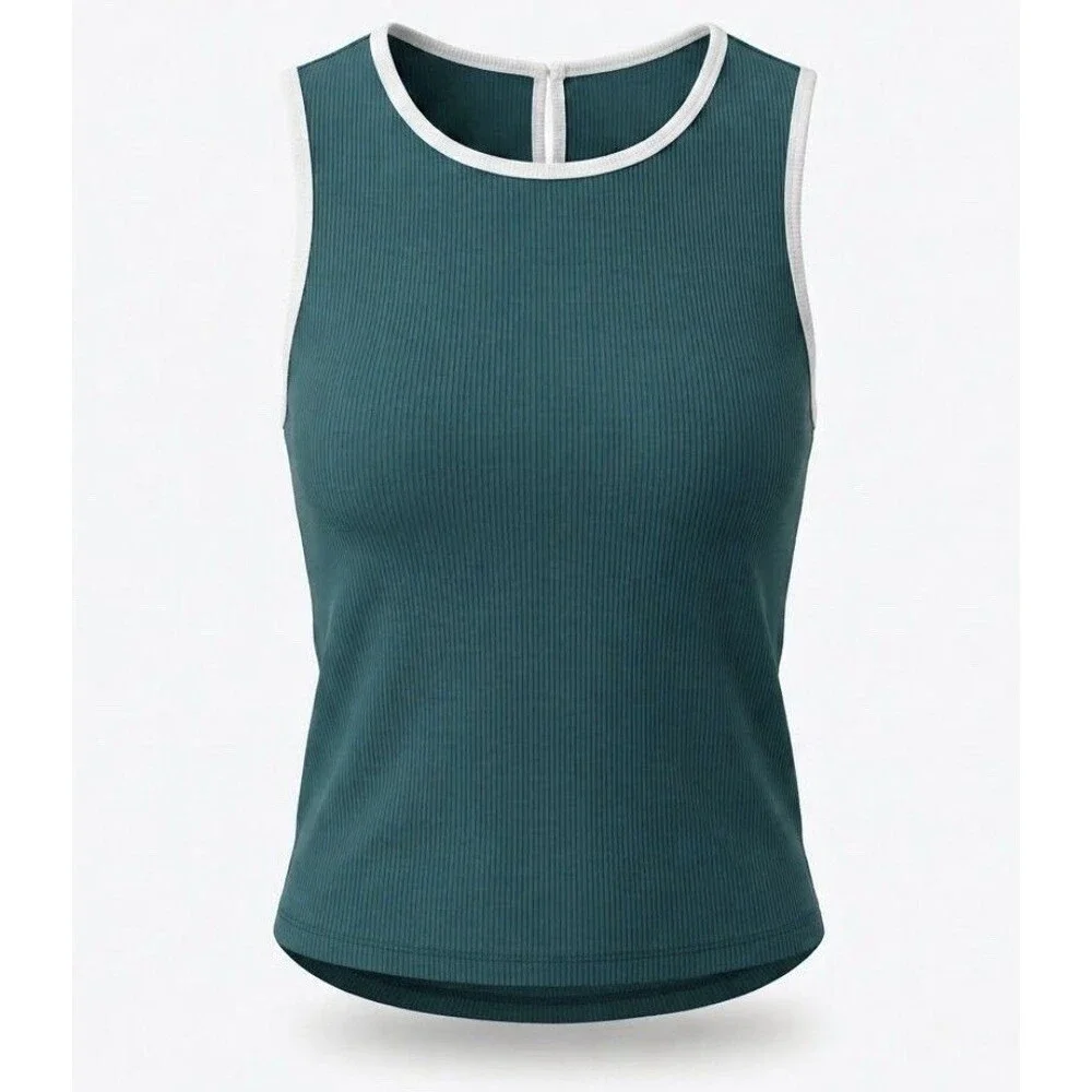 Wild Fable Tank Top 2XL Dark Teal Green Cropped Ribbed NWT Plus Size